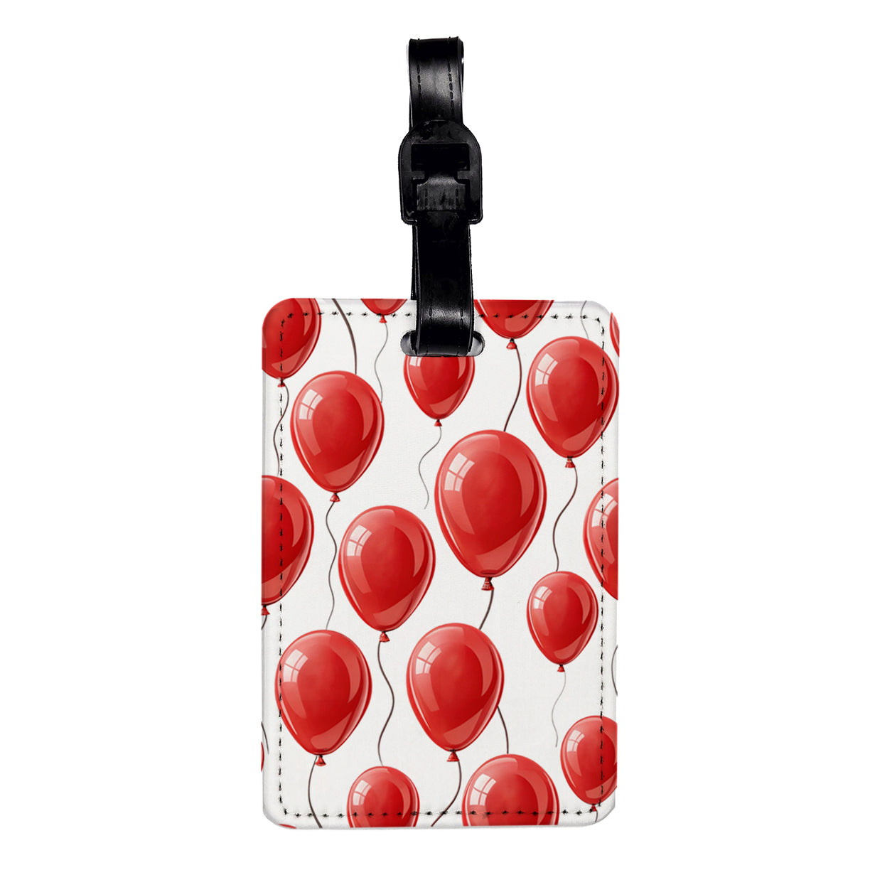 Birthday Balloons Red Travel Faux Leather Luggage Tag