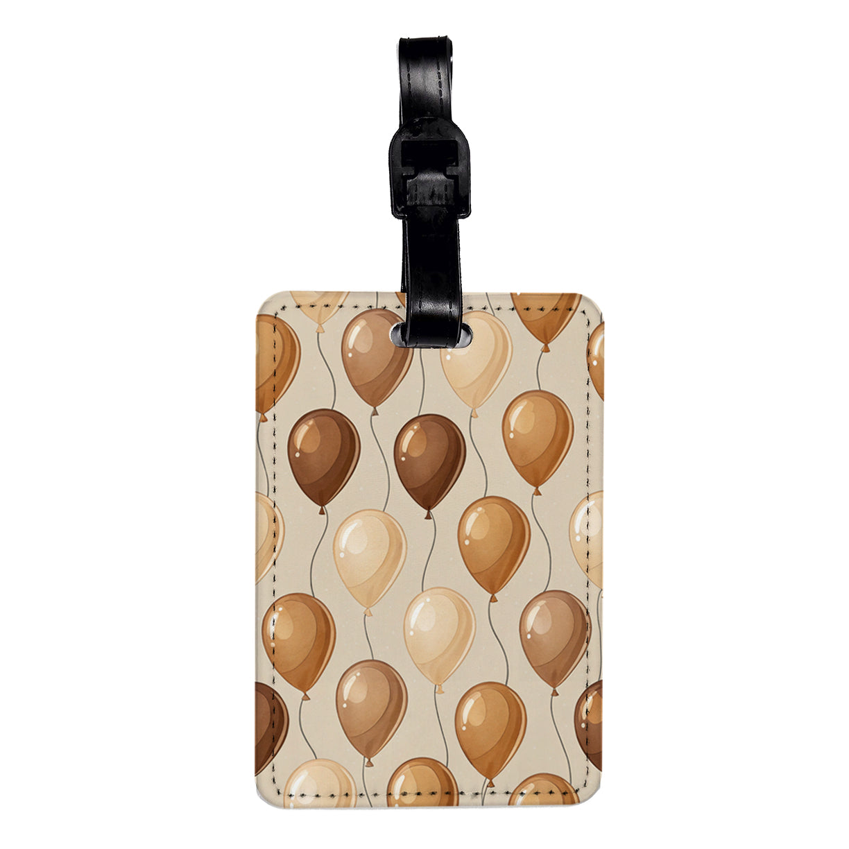 Brown Balloons Background Travel Faux Leather Luggage Tag