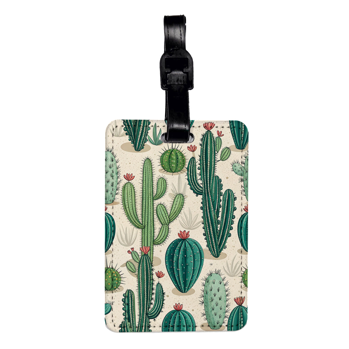 Cactus Variety Desert Background Travel Faux Leather Luggage Tag