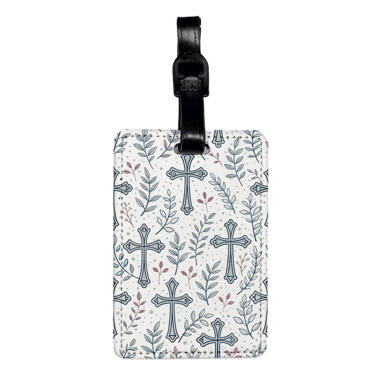 Christian Cross Pretty Background Travel Faux Leather Luggage Tag