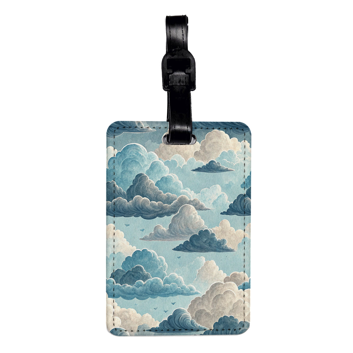 Clouds Cloudy Background Travel Faux Leather Luggage Tag