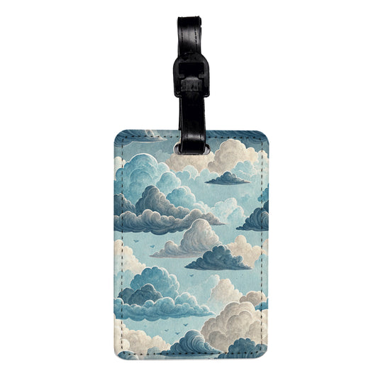 Clouds Cloudy Background Travel Faux Leather Luggage Tag