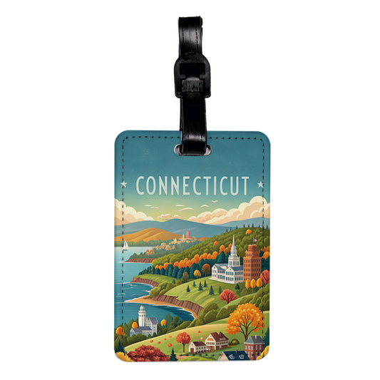 Connecticut State Beautiful Scene Travel Faux Leather Luggage Tag