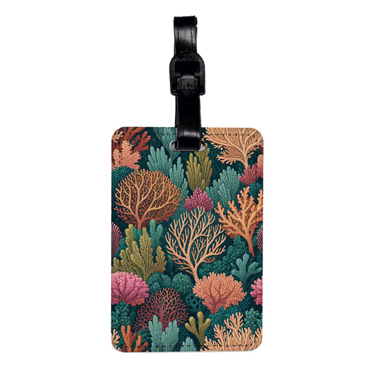 Coral Beautiful Colorful Background Travel Faux Leather Luggage Tag