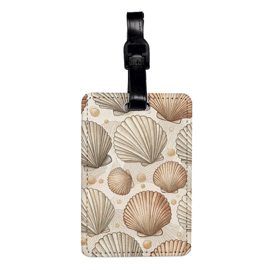 Cute Shells Pattern Travel Faux Leather Luggage Tag