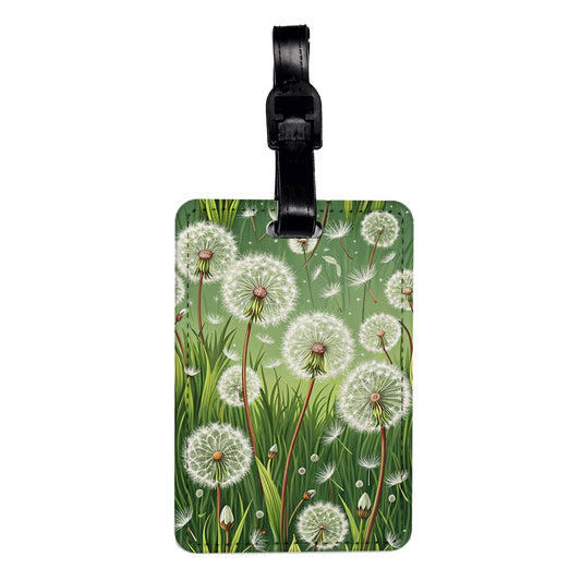Dandelion Flowers Beautiful Background Travel Faux Leather Luggage Tag