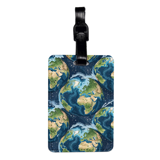 Earth Abstract Background Travel Faux Leather Luggage Tag