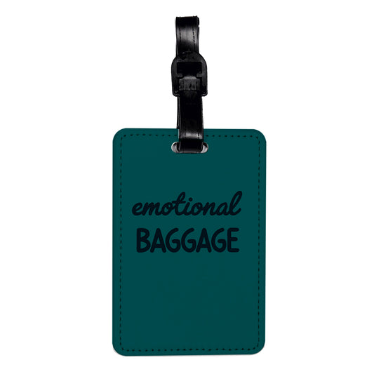 Emotional Baggage Teal Funny Travel Faux Leather Luggage Tag