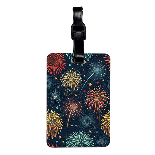 Fireworks Beautiful Stunning Travel Faux Leather Luggage Tag