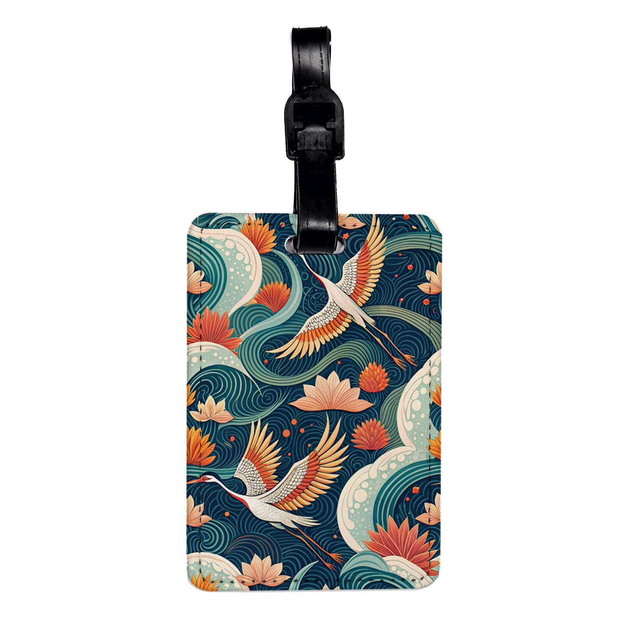 Flying Birds Background Travel Faux Leather Luggage Tag