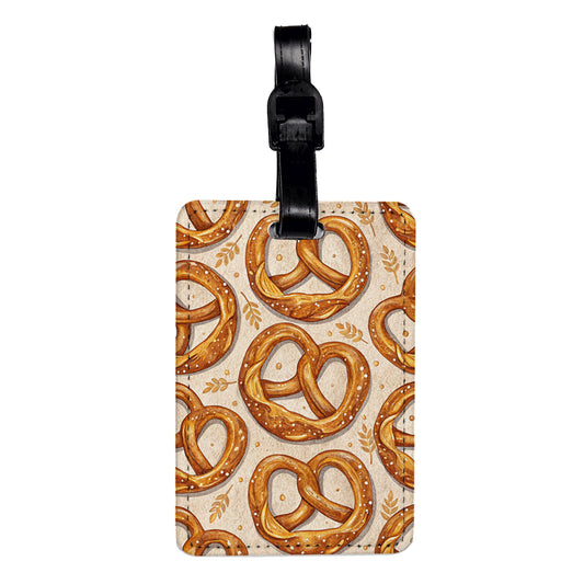 German Pretzels Oktoberfest Octoberfest Background Travel Faux Leather Luggage Tag