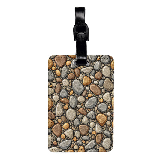 Gravel Rocks Background Travel Faux Leather Luggage Tag