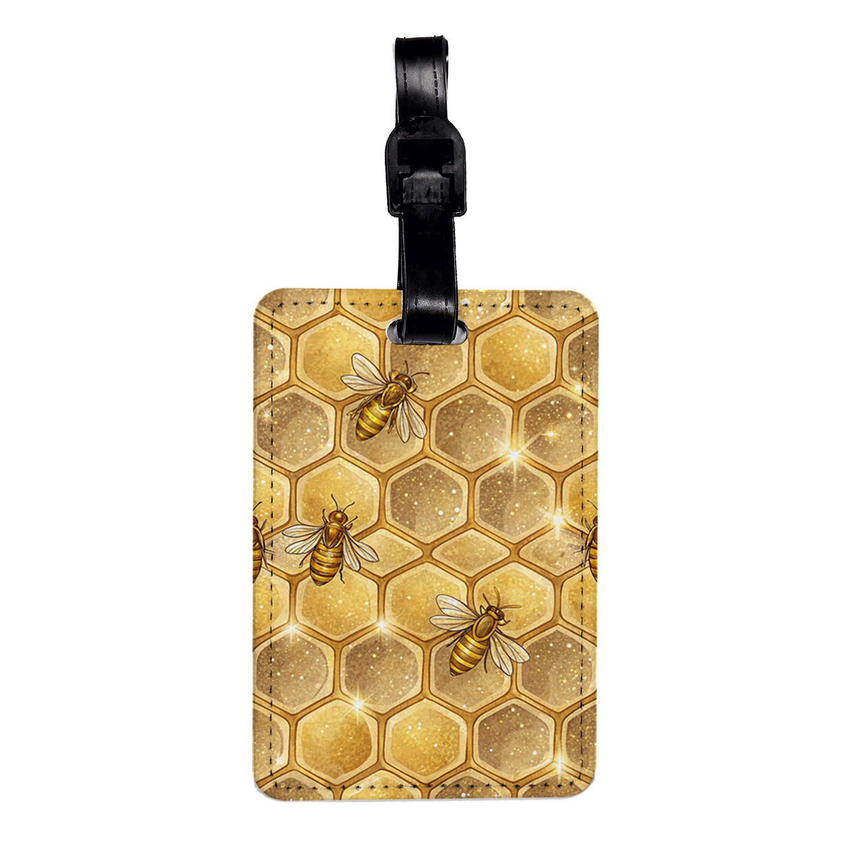 Honeycomb Bees Beautiful Background Travel Faux Leather Luggage Tag