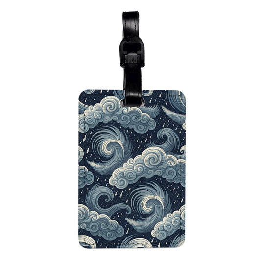 Hurricane Stormy Background Travel Faux Leather Luggage Tag