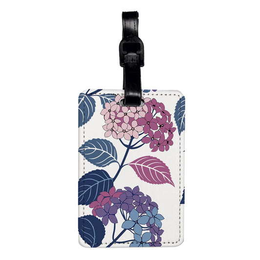 Hydrangea Flowers Cute Drawing Travel Faux Leather Luggage Tag