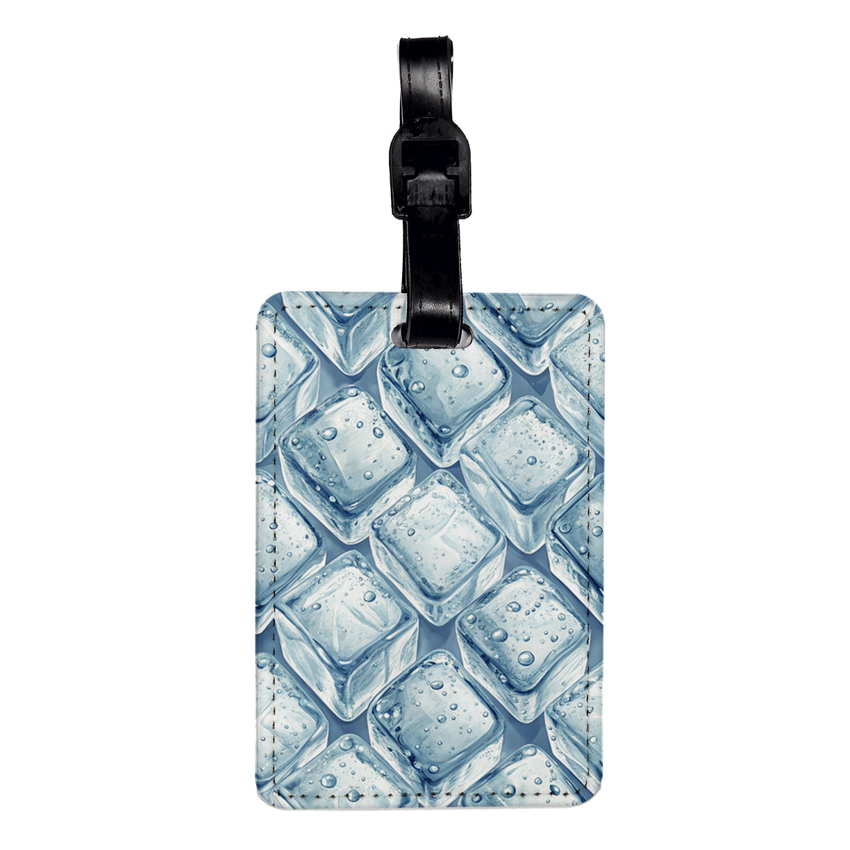 Ice Cubes Background Travel Faux Leather Luggage Tag