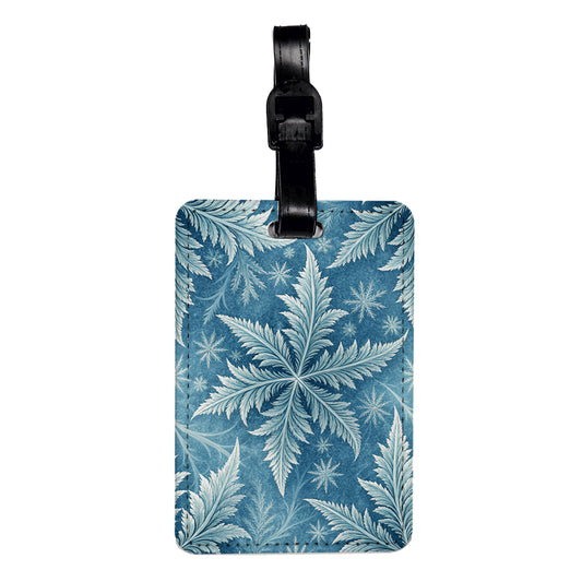 Icy Crystallize Background Travel Faux Leather Luggage Tag