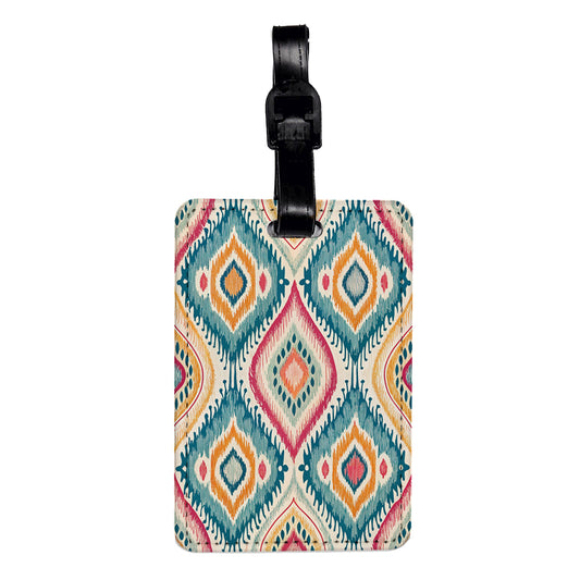 Ikat Lovely Background Travel Faux Leather Luggage Tag