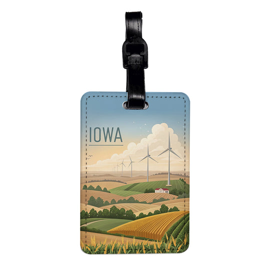 Iowa State Beautiful Scene Travel Faux Leather Luggage Tag