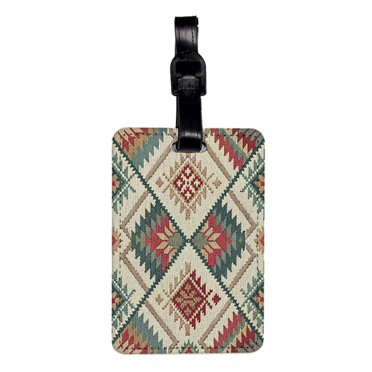 Jacquard Unique Background Travel Faux Leather Luggage Tag