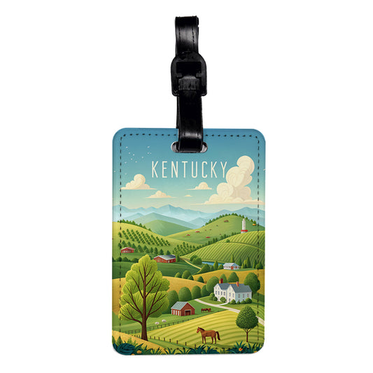 Kentucky State Beautiful Scene Travel Faux Leather Luggage Tag