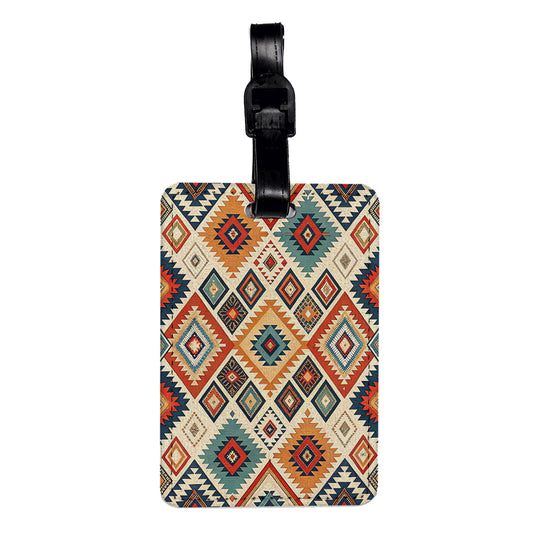 Kilim Pattern Background Travel Faux Leather Luggage Tag
