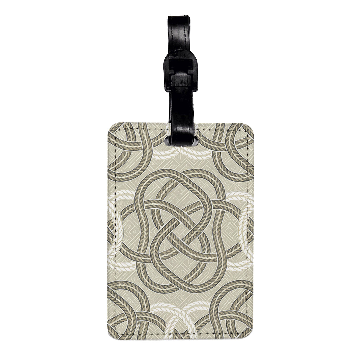Knots Background Travel Faux Leather Luggage Tag