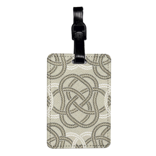 Knots Background Travel Faux Leather Luggage Tag