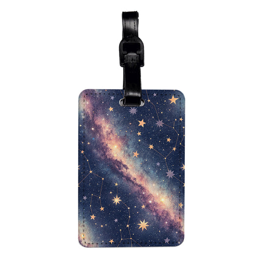 Milky Way Stars Space Beautiful Travel Faux Leather Luggage Tag