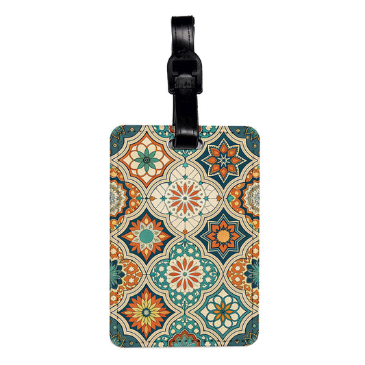 Moroccan Pattern Background Travel Faux Leather Luggage Tag