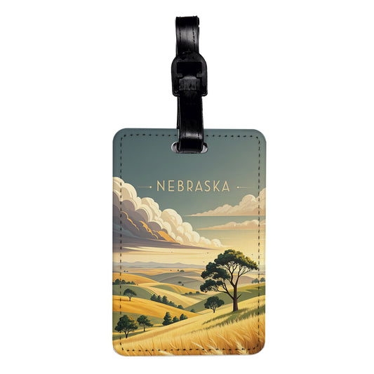 Nebraska State Beautiful Scene Travel Faux Leather Luggage Tag