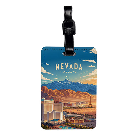 Nevada Las Vegas Beautiful Scene Travel Faux Leather Luggage Tag