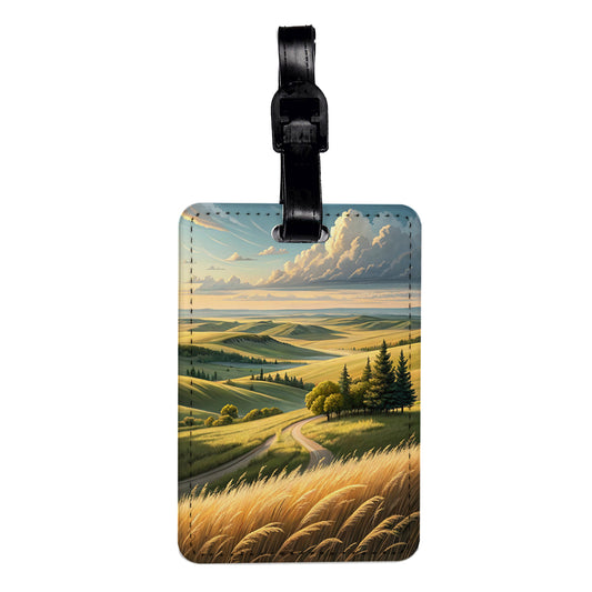 North Dakota State Beautiful Scene Travel Faux Leather Luggage Tag