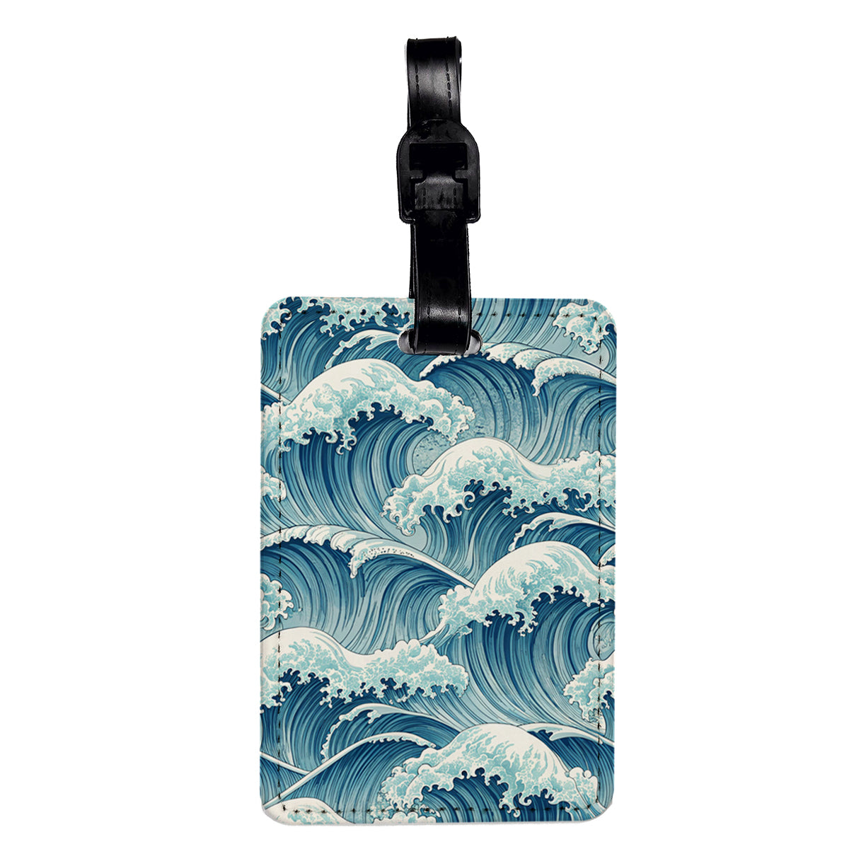 Ocean Waves Beautiful Background Travel Faux Leather Luggage Tag