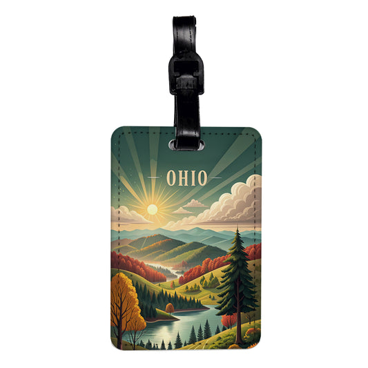 Ohio State Beautiful Scene Travel Faux Leather Luggage Tag