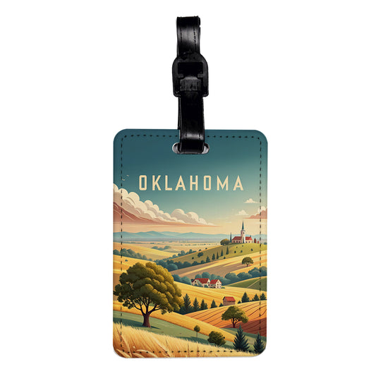 Oklahoma State Beautiful Scene Travel Faux Leather Luggage Tag