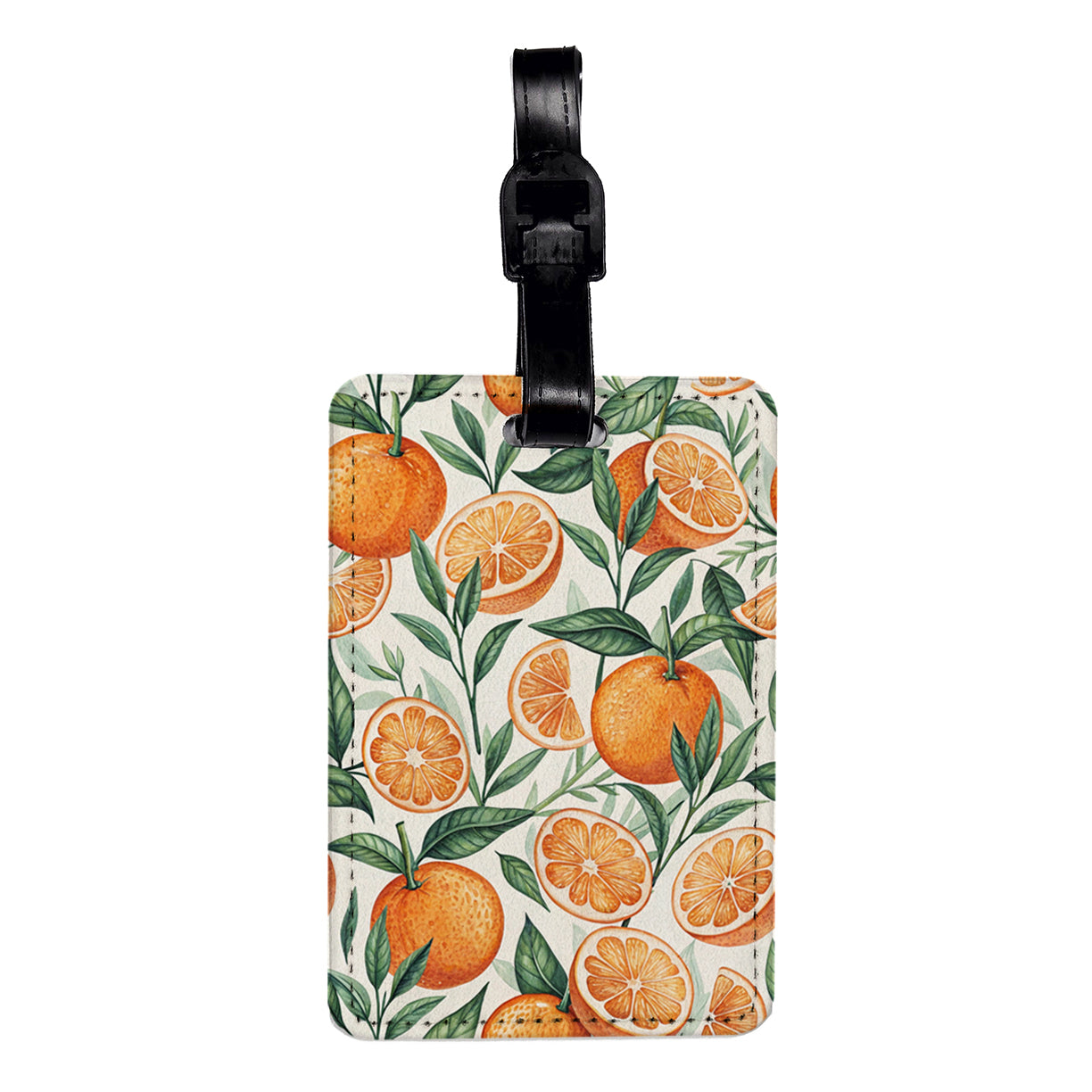Oranges Citrus Pretty Background Travel Faux Leather Luggage Tag