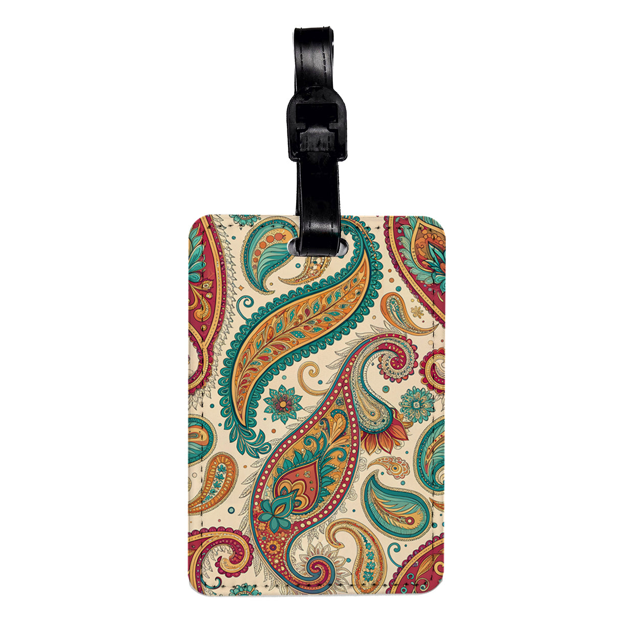 Paisley Pattern Cute Background Travel Faux Leather Luggage Tag