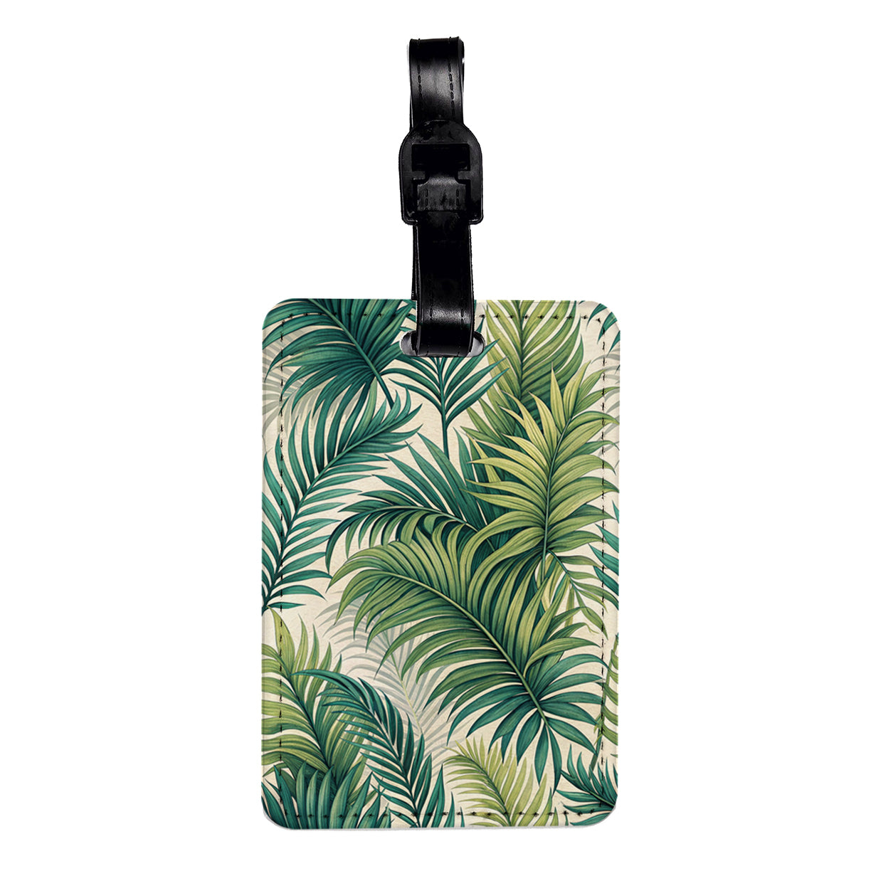 Palm Fronds Leaves Background Travel Faux Leather Luggage Tag