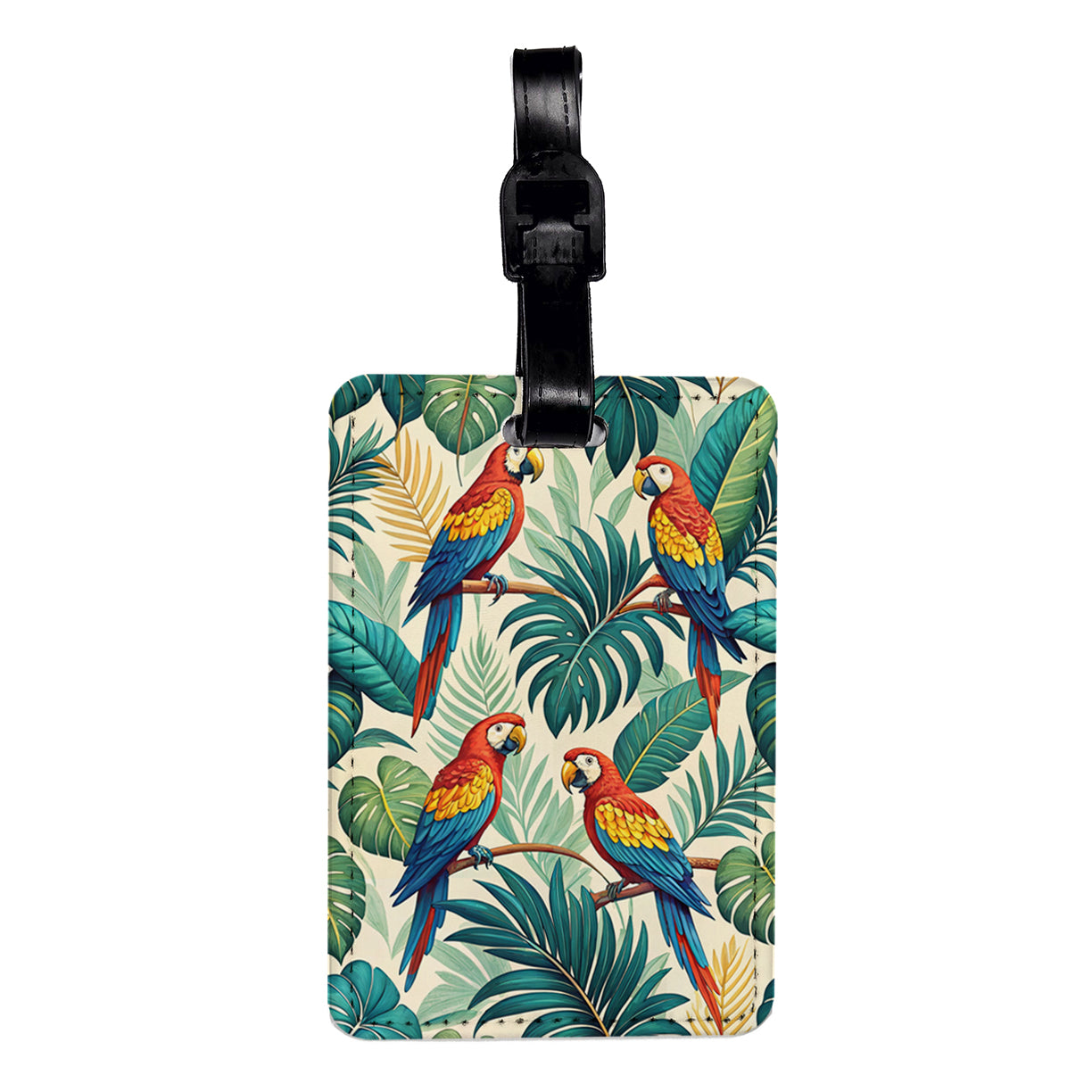 Parrots Birds Pretty Background Travel Faux Leather Luggage Tag