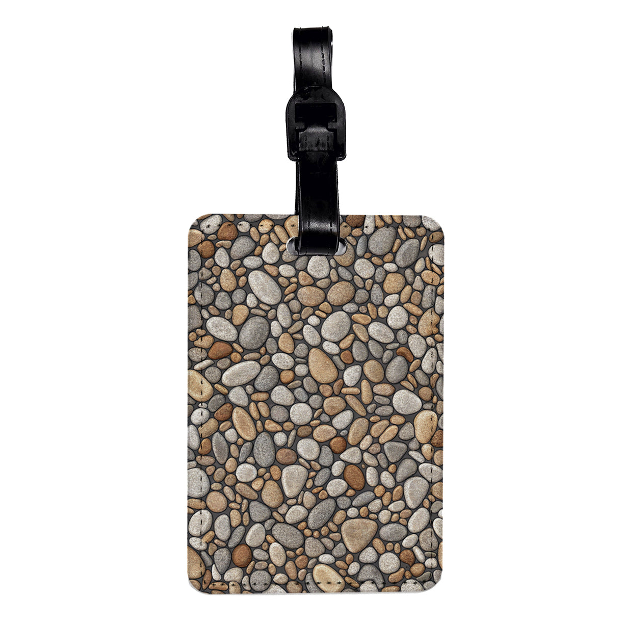 Pea Gravel River Rock Background Travel Faux Leather Luggage Tag