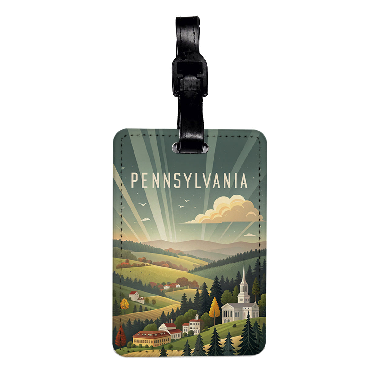 Pennsylvania State Beautiful Scene Travel Faux Leather Luggage Tag
