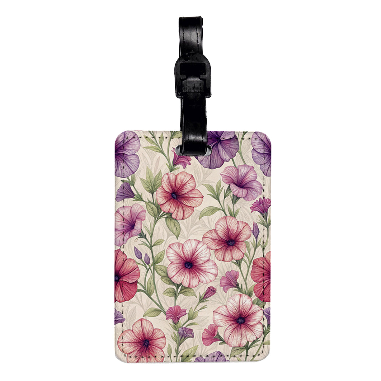 Petunia Flowers Pretty Background Travel Faux Leather Luggage Tag