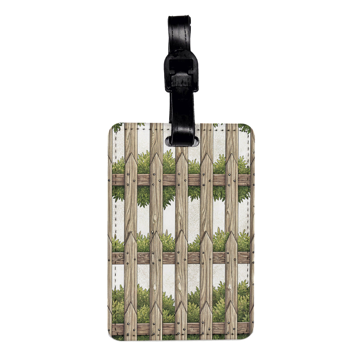 Picket Fence Background Travel Faux Leather Luggage Tag