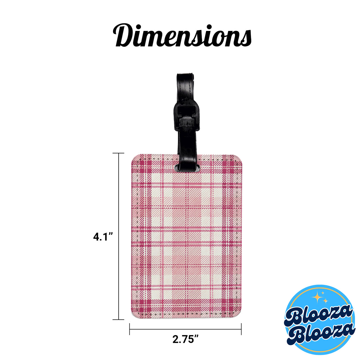 Pink Plaid Cute Background Travel Faux Leather Luggage Tag