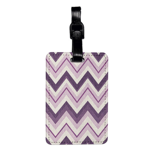 Purple Chevrons Cute Travel Faux Leather Luggage Tag
