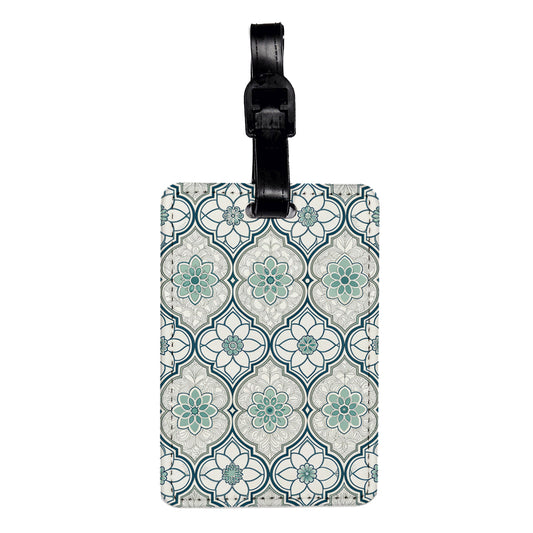 Quatrefoil Pattern Cute Travel Faux Leather Luggage Tag