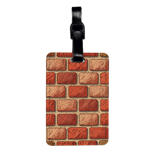 Red Brick Wall Travel Faux Leather Luggage Tag