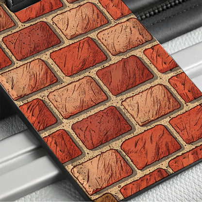 Red Brick Wall Travel Faux Leather Luggage Tag