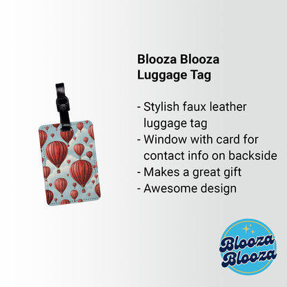 Red Hot Air Balloons Travel Faux Leather Luggage Tag